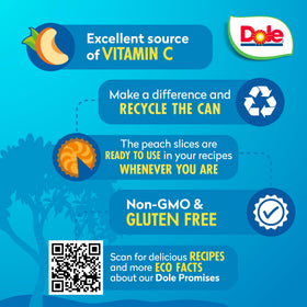 Dole peaches jar opened, juicy slices ready to enjoy.