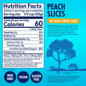 Dole sliced peaches served in a bowl, yogurt topping.