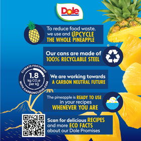 Dole Tropical Gold pineapple chunks used as a colorful salad topping.