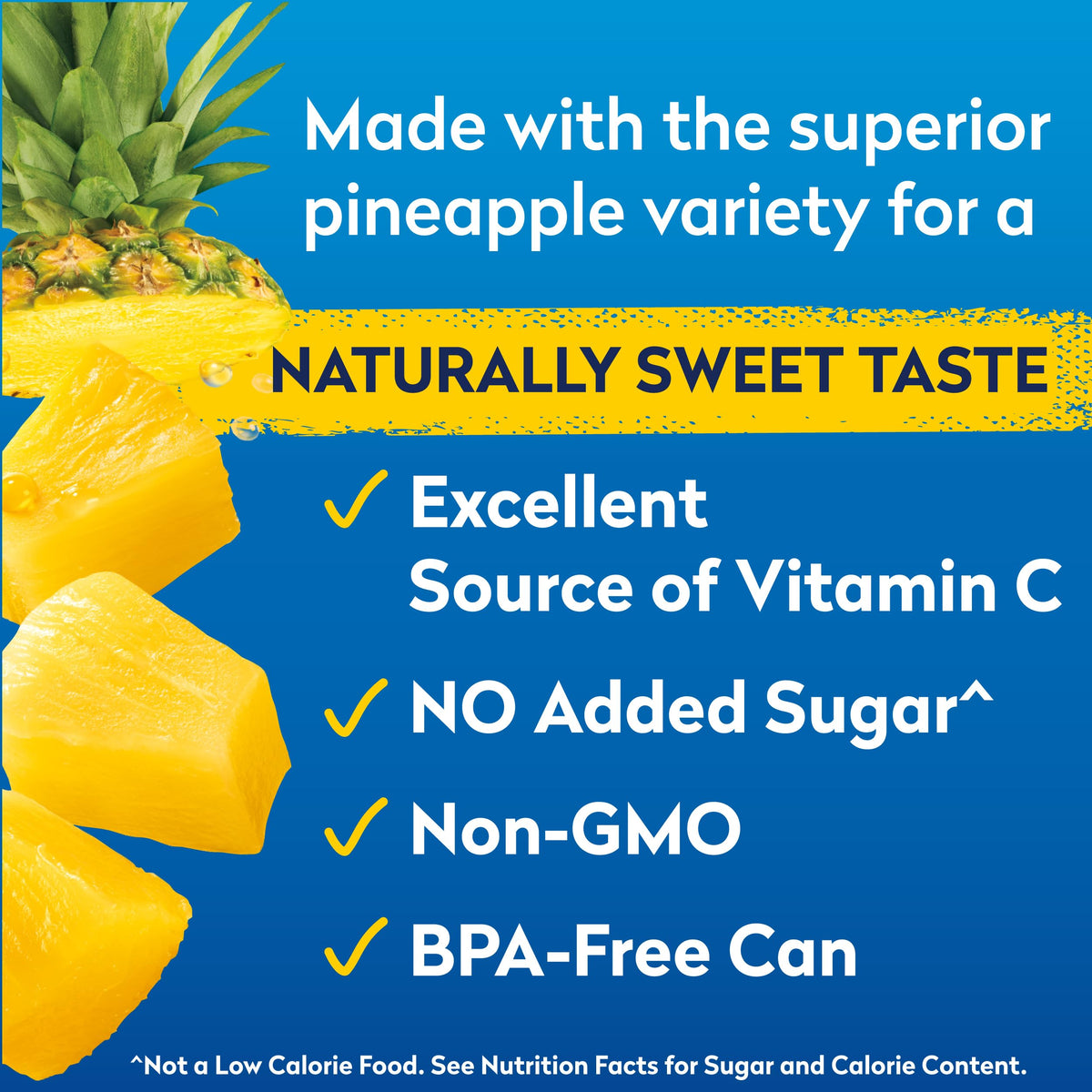 Dole Tropical Gold pineapple chunks in a bowl, ideal for salads and bowls.
