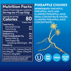Dole Tropical Gold pineapple chunks added to a smoothie as a bright ingredient.
