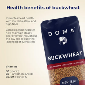 DOMA buckwheat salad dish highlighting versatile gluten-free grain use.