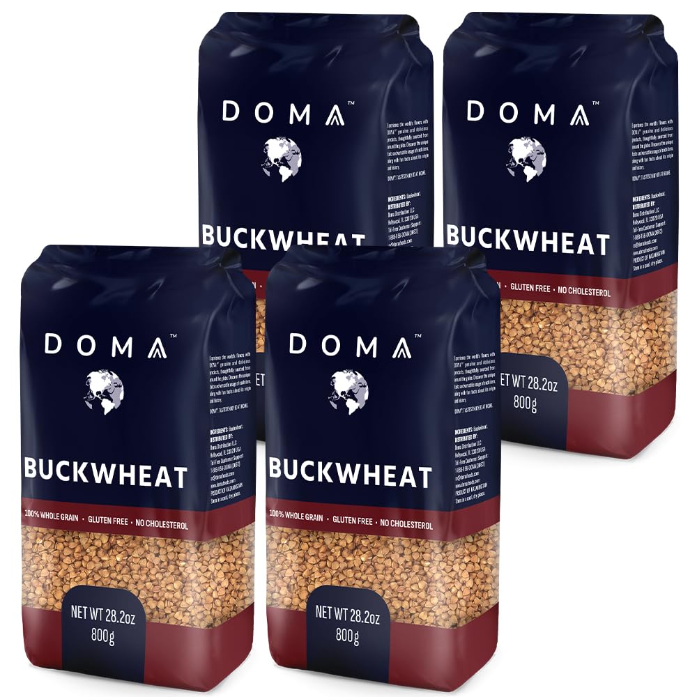 DOMA hulled toasted buckwheat groats pack, ready for pantry stocking.