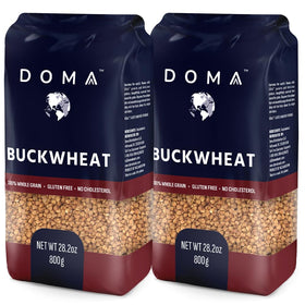 DOMA hulled toasted buckwheat groats packaging ready for pantry storage.