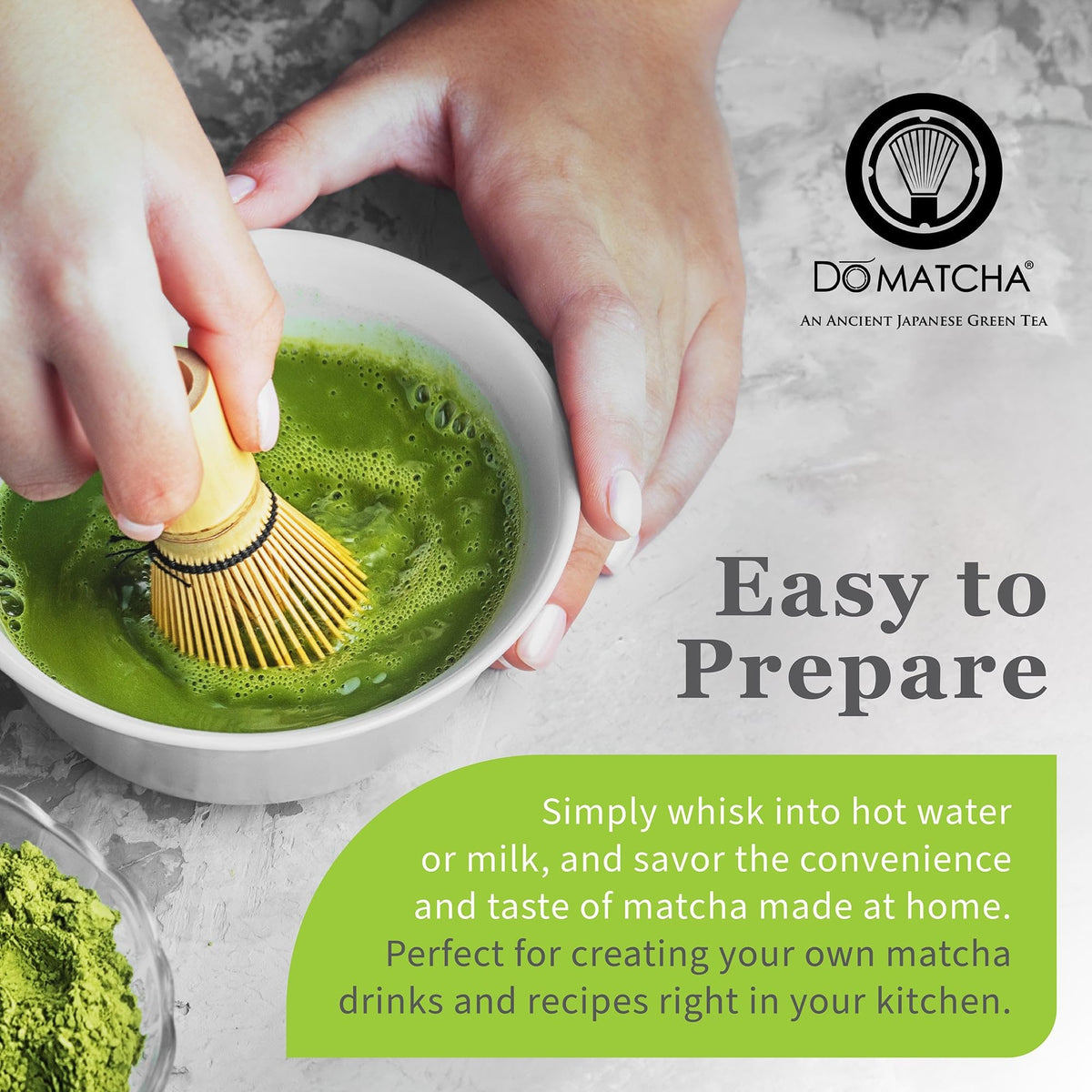 DoMatcha cup with matcha latte inviting creamy texture and vibrant color.