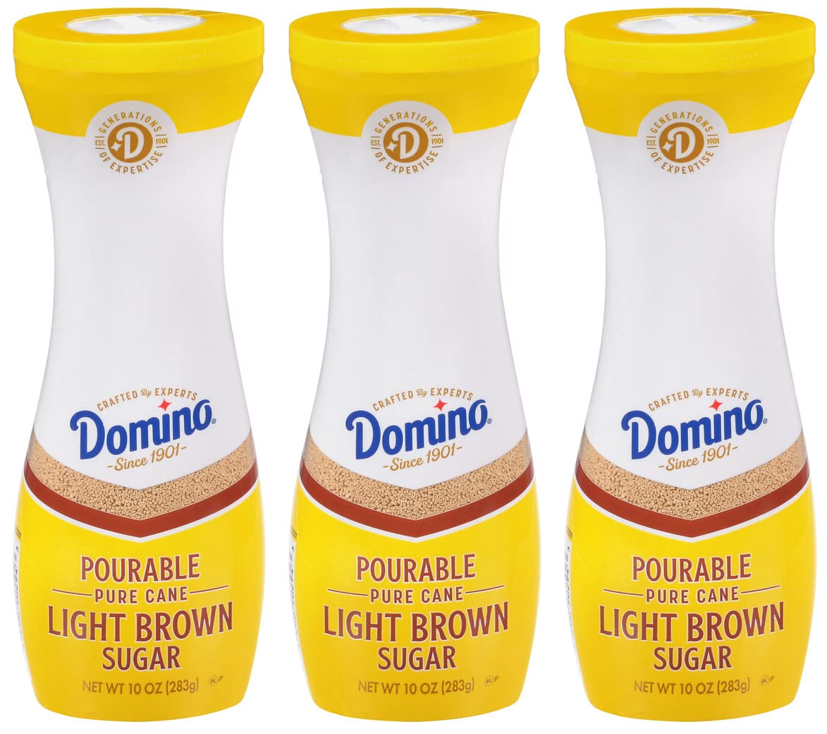Domino Light Brown Sugar pourable form for easy baking and precise measuring