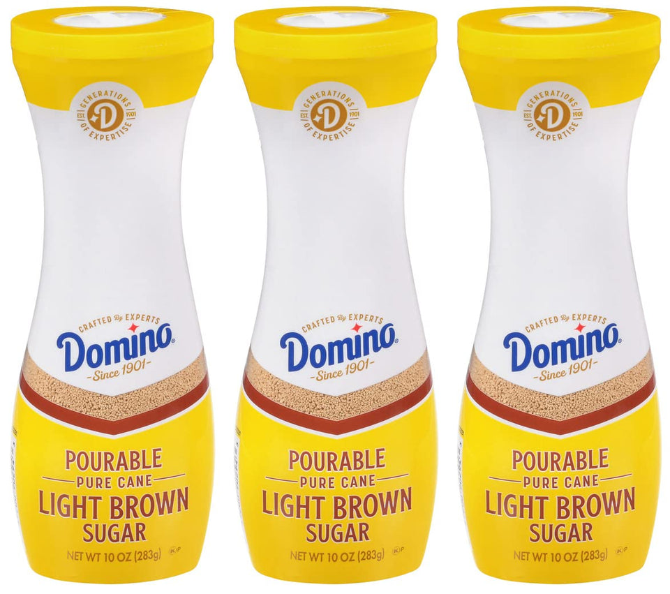 Domino Light Brown Sugar pourable form for easy baking and precise measuring