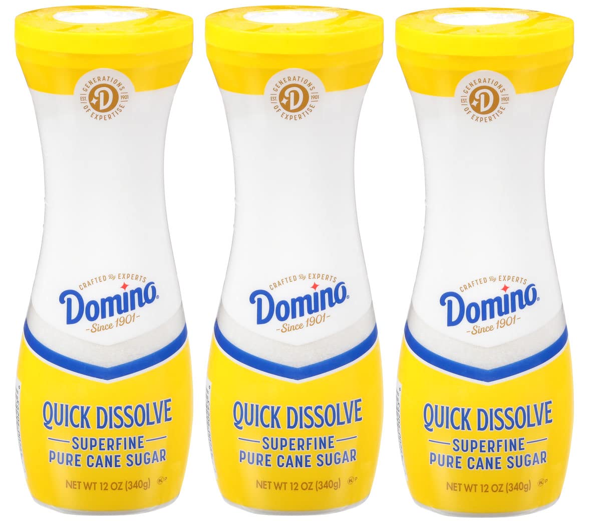 Domino Quick Dissolve Sugar flip-top lid for easy pouring and mess-free use.