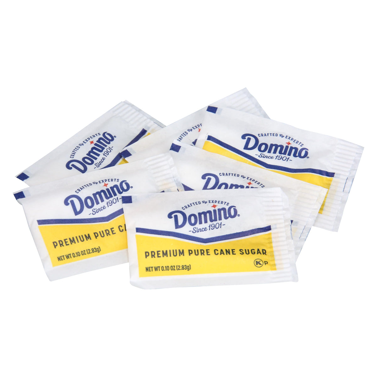 Domino bulk sugar packets in a 400-count box for high-traffic venues.