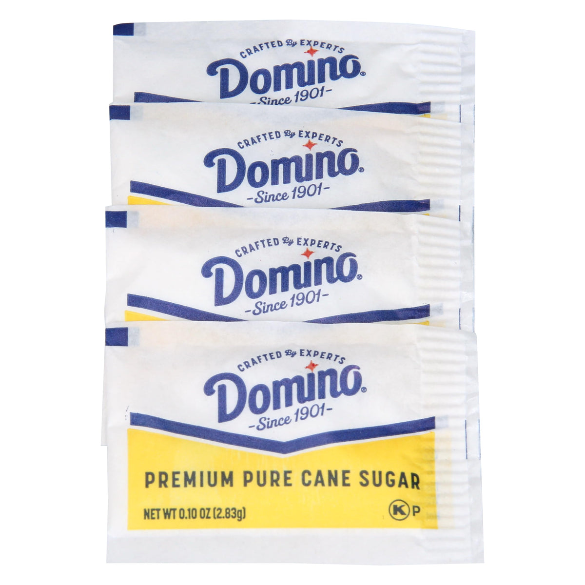 Domino sugar packets dissolve quickly in hot beverages.