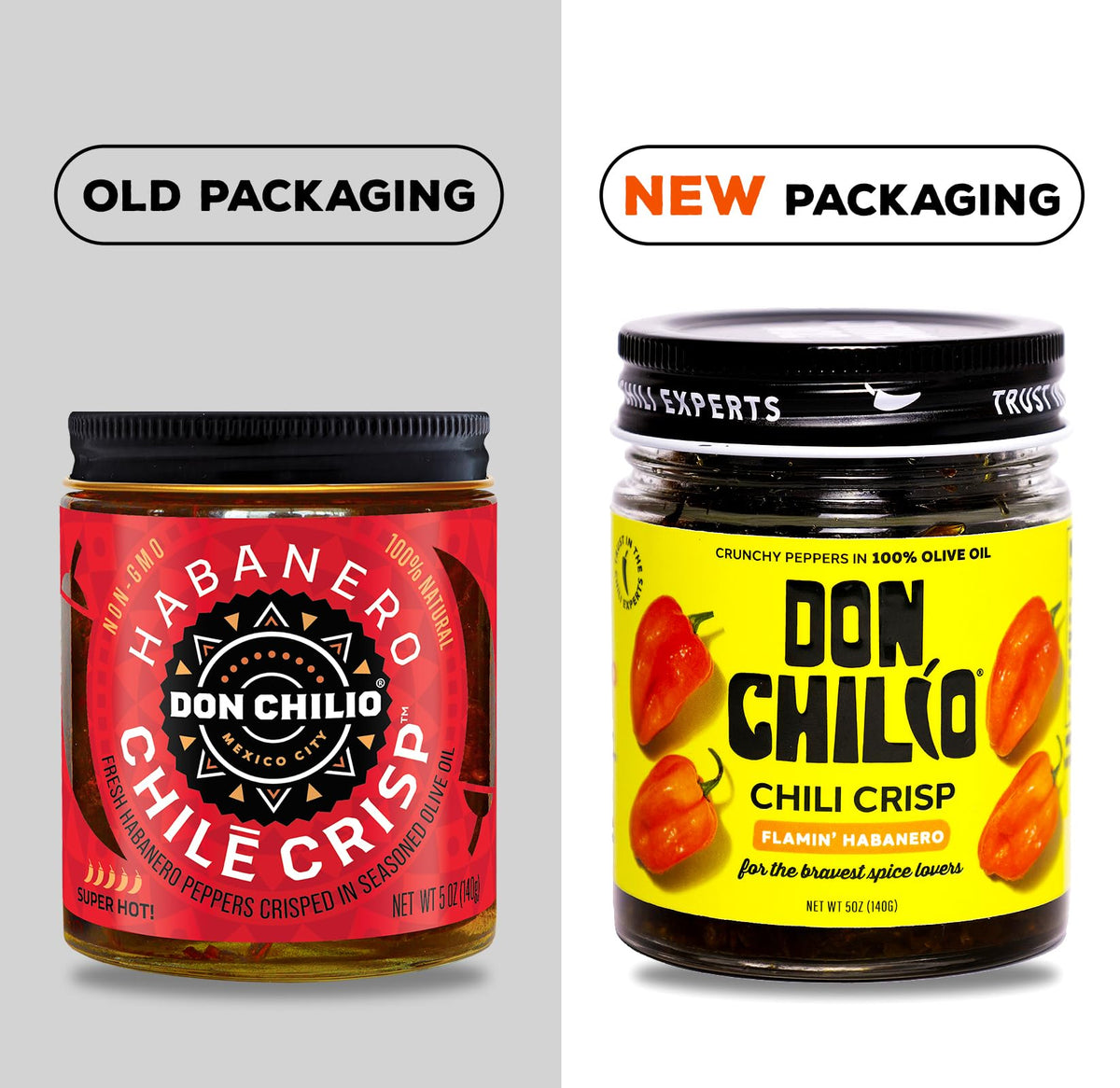 Don Chilio hot habanero chili crisp 2-pack on display for versatile use.