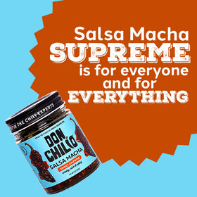 Don Chilio Smoky Salsa Macha on sushi plate for a bold accent