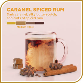 Aromas of caramel and spice rise from Don Francisco's Caramel Spiced Rum Coffee.