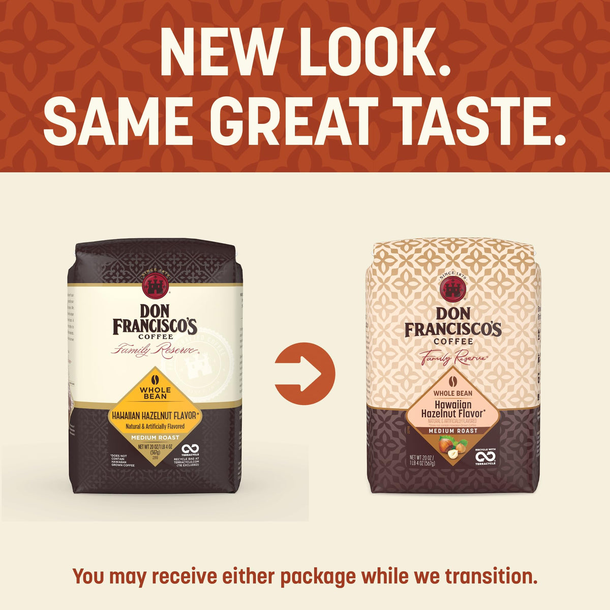 Don Francisco's nitrogen-flushed bag preserves freshness for longer flavor