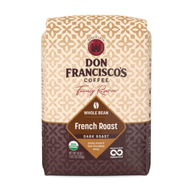 Don Francisco's Organic French Roast bag seal preserves freshness for every brew.