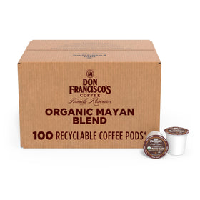 Don Francisco's Organic Mayan Coffee Pods box—convenient single-serve for quick mornings.