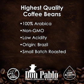 Don Pablo Arabica beans in bag evoke vibrant flavors for drip or French press
