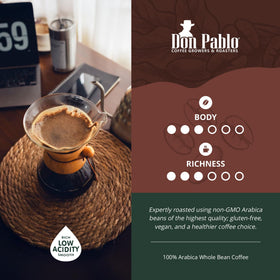 Cafe Don Pablo beans roasted in small batches for freshness.