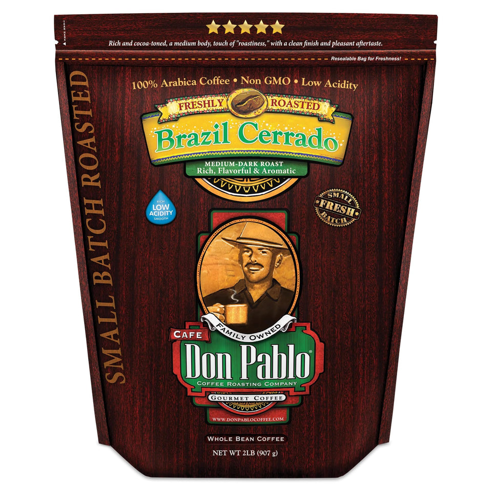 Don Pablo Brazil Cerrado semi-washed close-up beans highlighting rich aroma and balanced sweetness