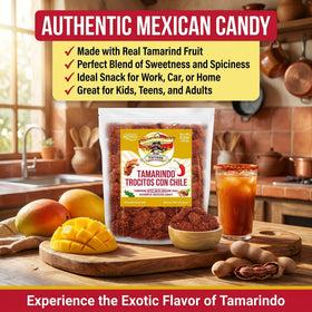 Hand holding Don Turinos Tamarindo candy pieces emphasizing bite-sized chewiness.