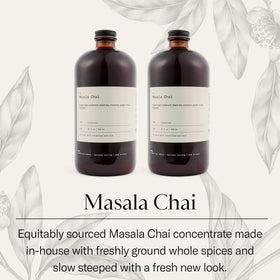 DONA Original Masala Chai Concentrate being poured for hot or iced chai