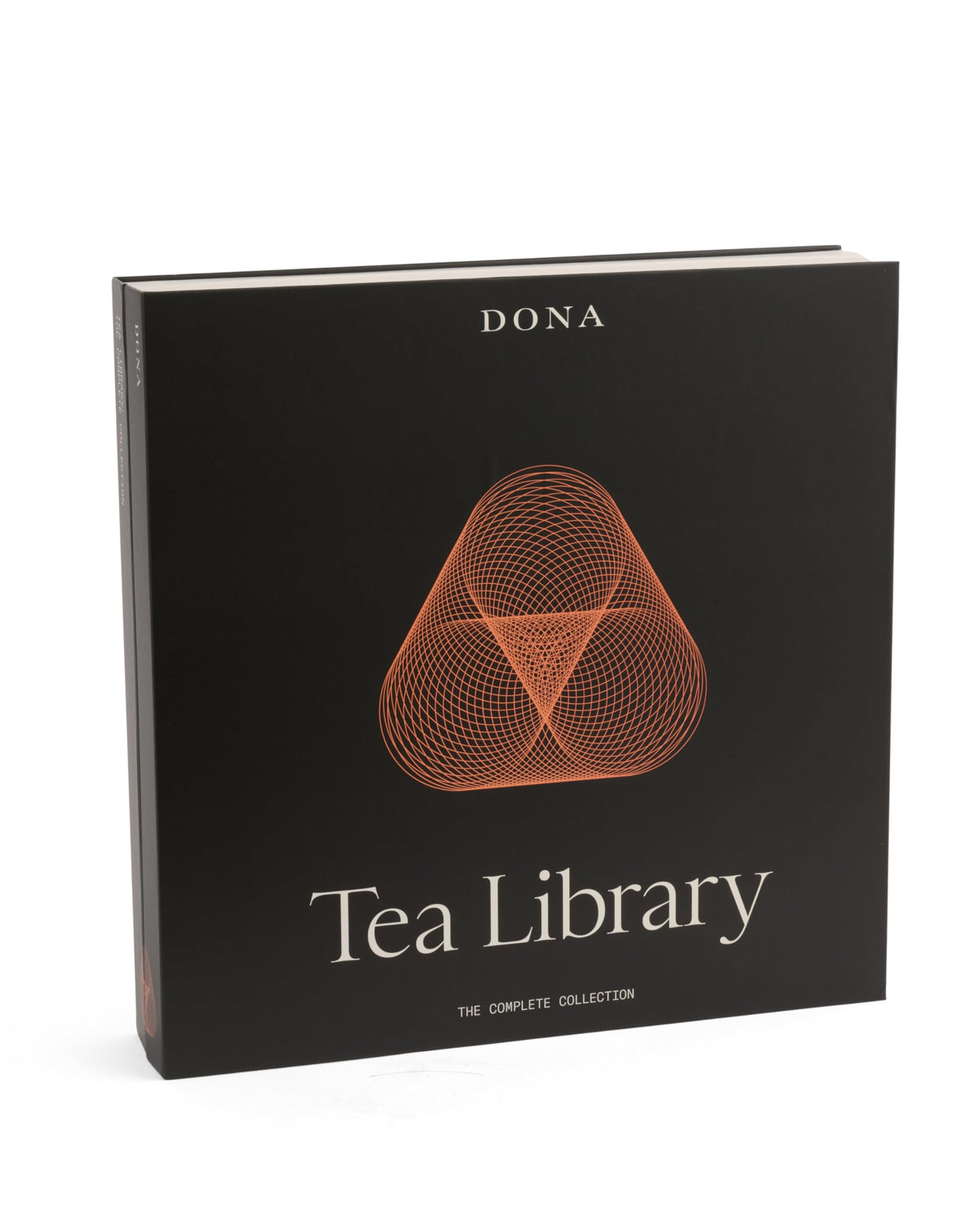 Dona Tea Library elegant case showcasing 18 blends for easy selection.