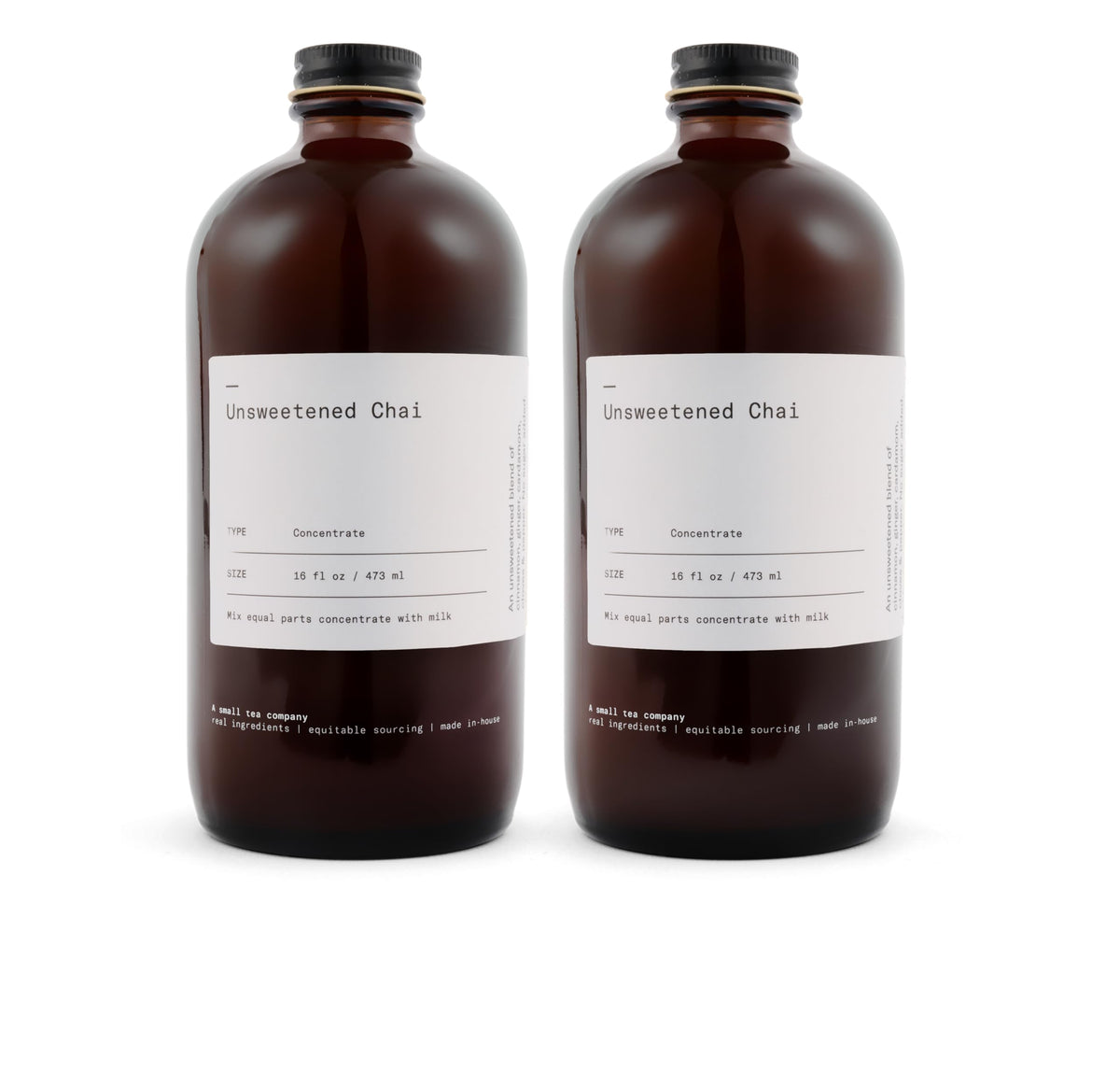 DONA unsweetened chai concentrate bottle for bold, customizable beverages.