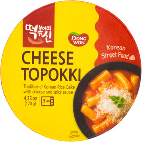 DONG WON hot cheese topokki cup pack of eight, convenient multi-pack
