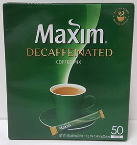 Dongsuh Maxim Decaf Coffee Mix cup steaming with rich aroma for cozy breaks
