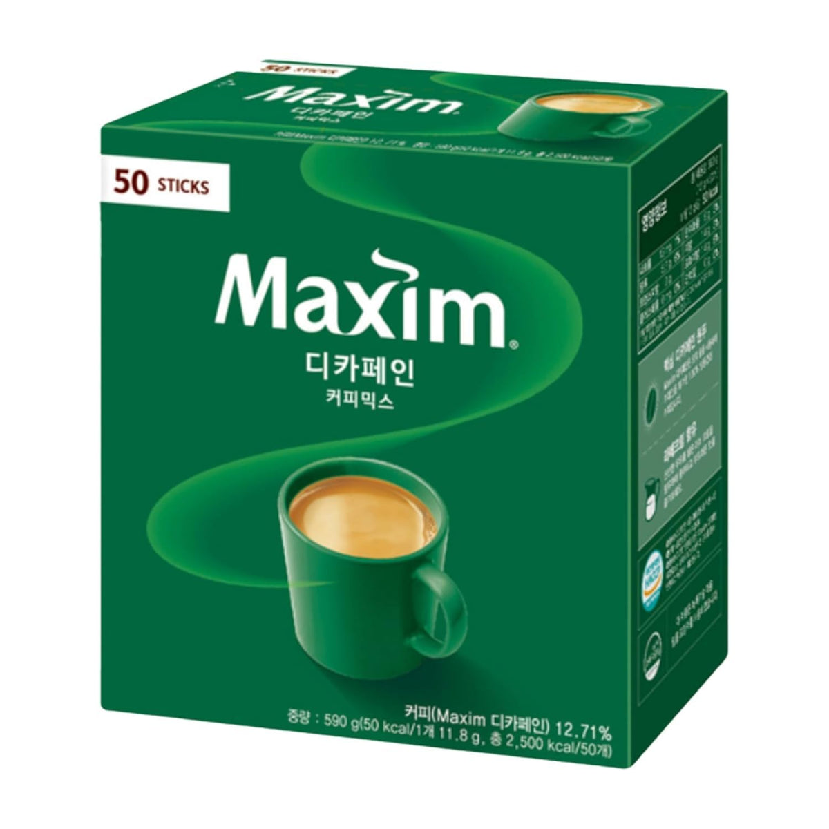 Dongsuh Maxim Decaf Coffee Mix pack image showing convenient sachets for quick mornings