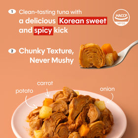 Dong Won spicy tuna original can with easy-open pull-tab for quick meals.