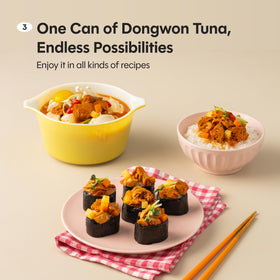 Dong Won spicy tuna original can, perfect topping for rice or noodles.
