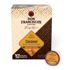 Don Francisco's caramel coffee pods pack ready for quick, flavorful mornings