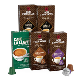 Don Francisco's Clasico capsule—classic espresso with rich crema.
