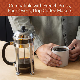 Brewing Don Francisco's Hawaiian Hazelnut ground coffee yields a smooth, aromatic cup.