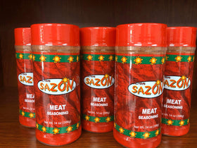 Don Sazon Carne Asada Seasoning on grill, beef sizzling with aroma.