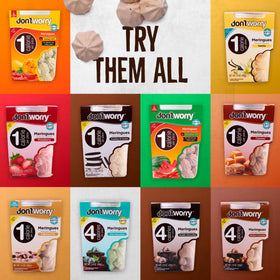 Don't Worry Meringue Cookies Cookies & Cream bite texture promises melt-in-mouth satisfaction.