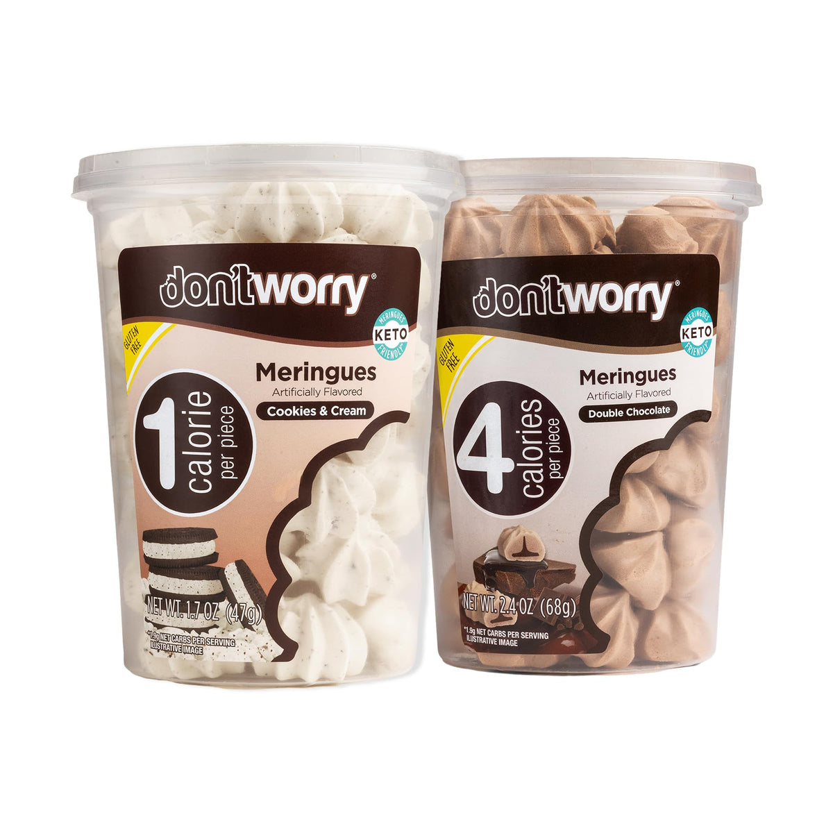 Don't Worry Meringue Cookies double chocolate close-up, crisp shell and airy center showcased.