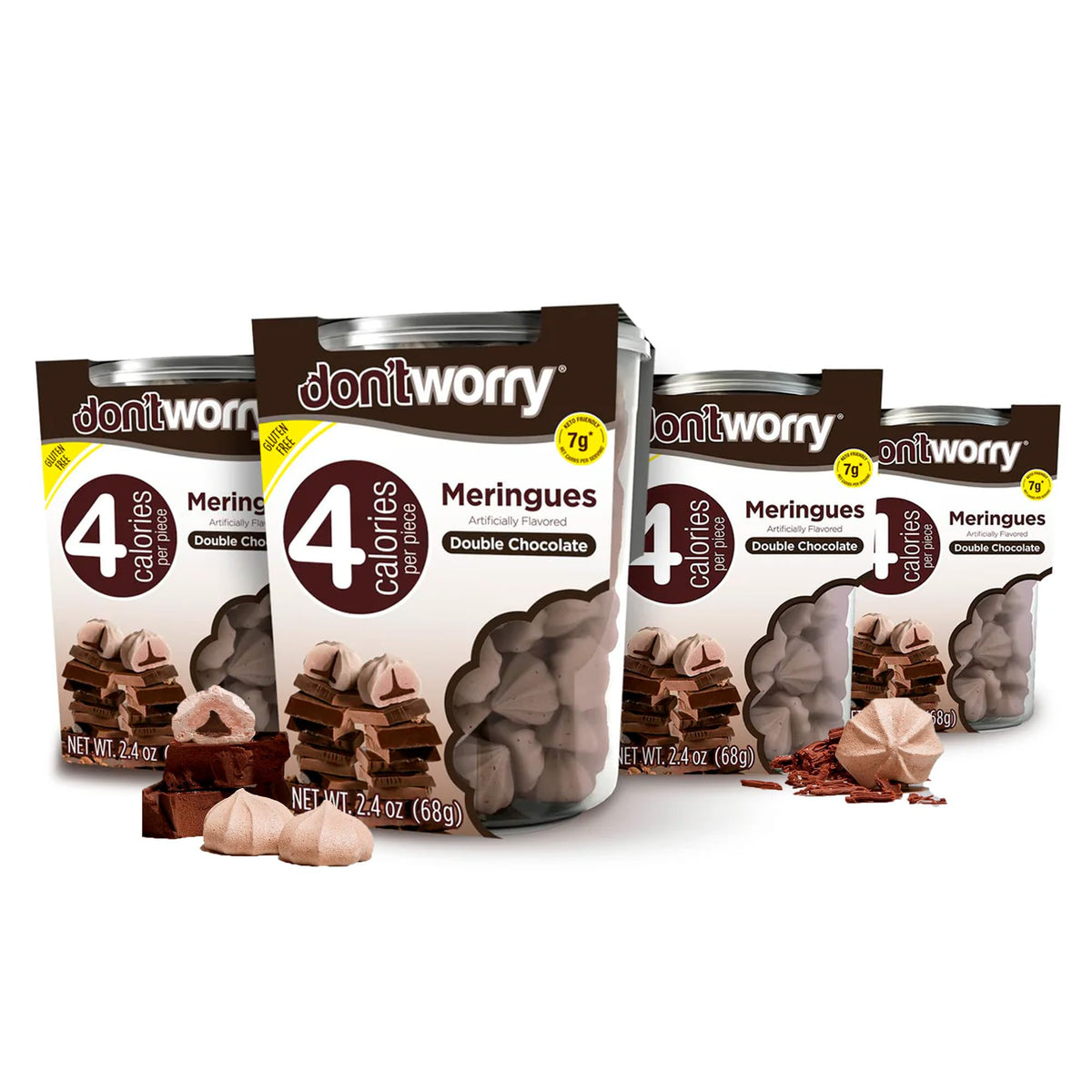 Don't Worry Meringue Double Chocolate crisp-shell, low-calorie bite