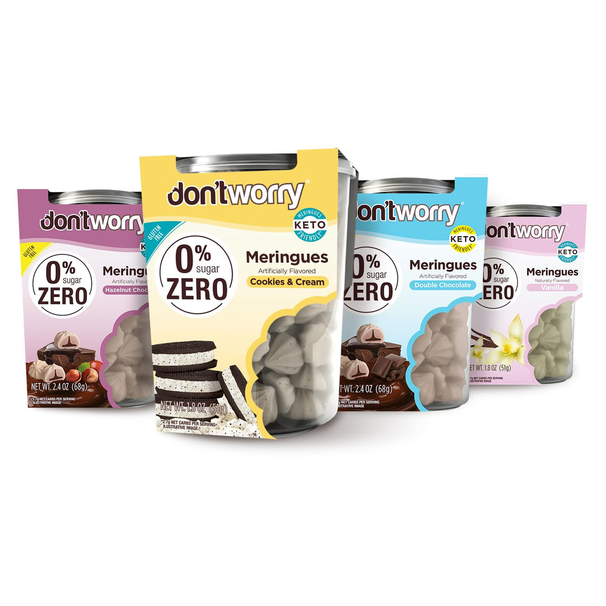 Don't Worry Meringue Sugar Free Cookies Cookies Cream: a low-sugar indulgence for keto snacking.
