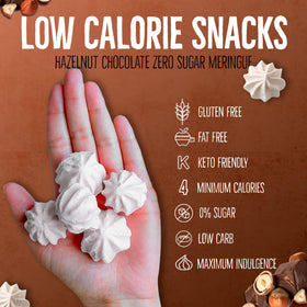 Don't Worry Meringue Sugar Free Cookies Double Chocolate: rich chocolate flavor, low-calorie treat.