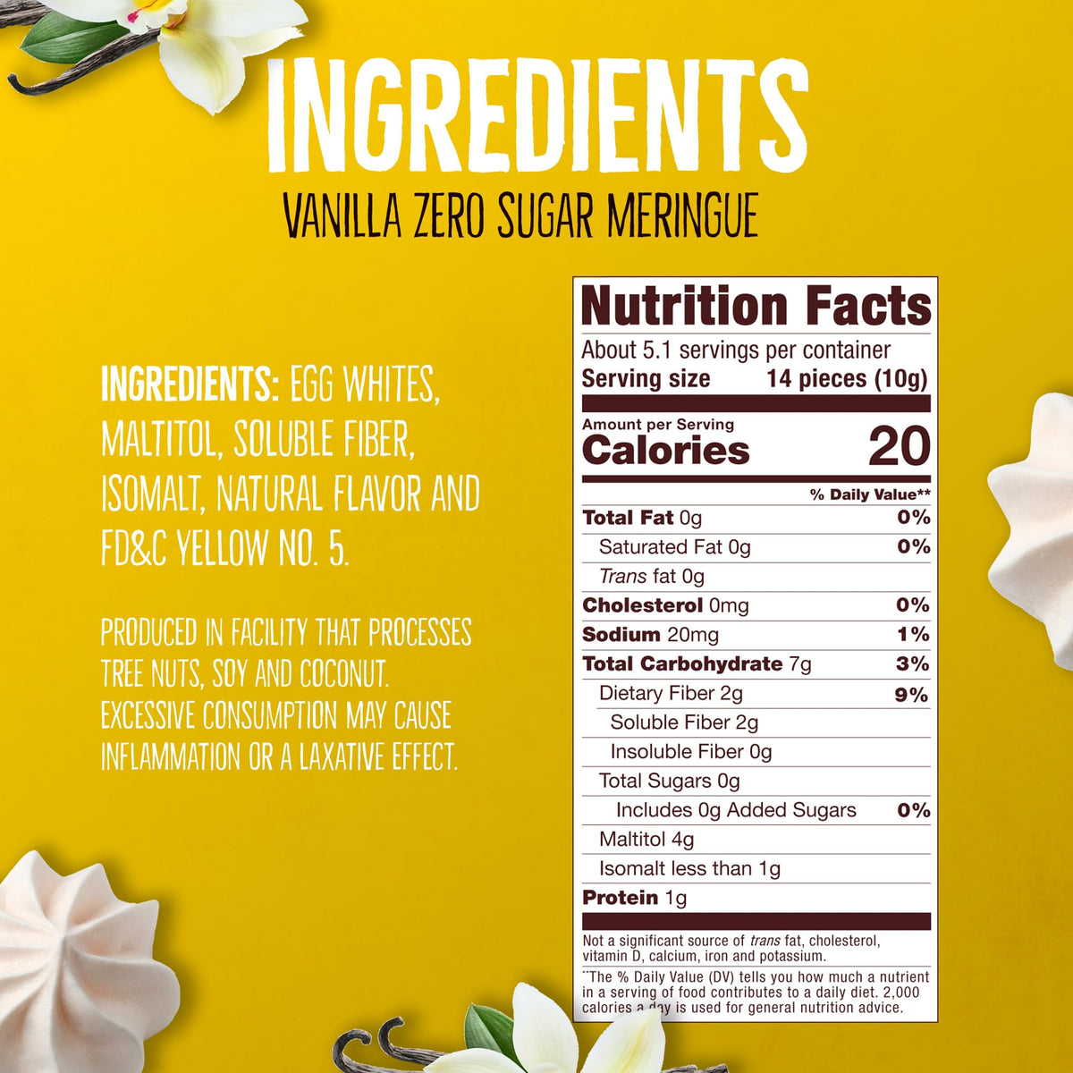 Don't Worry Meringue Sugar Free Cookies Hazelnut: airy bite with nutty flavor, sugar-free.