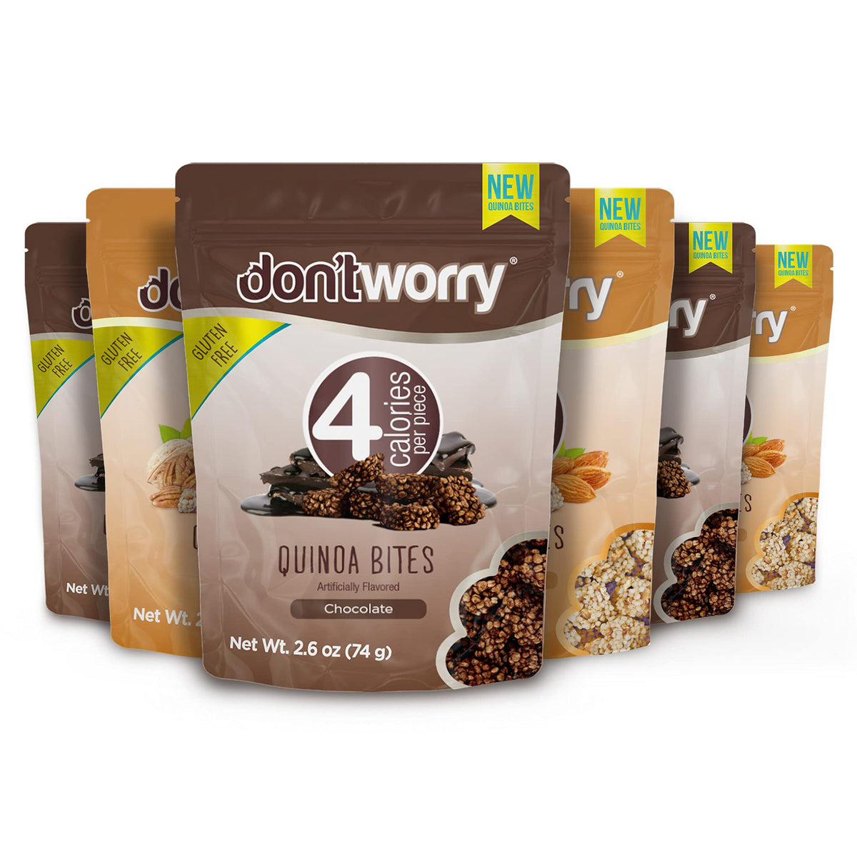 Don't Worry Quinoa Bites chocolate coating close-up highlighting a glossy, indulgent texture for a quick snack