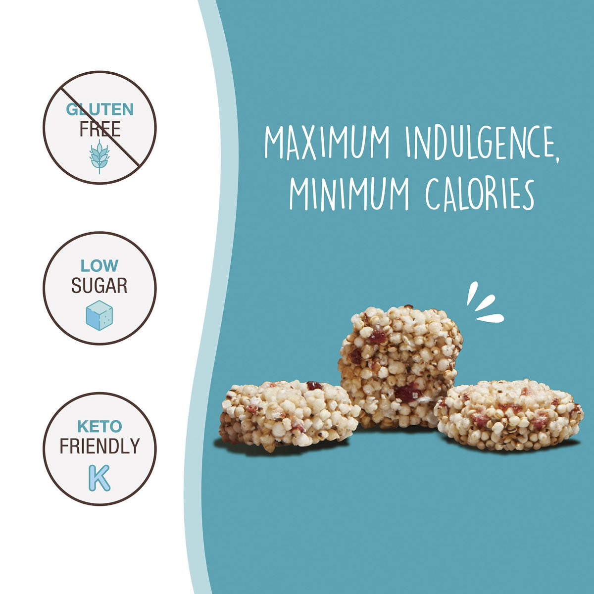 Don't Worry Quinoa Bites four-pack packaging for on-the-go convenience