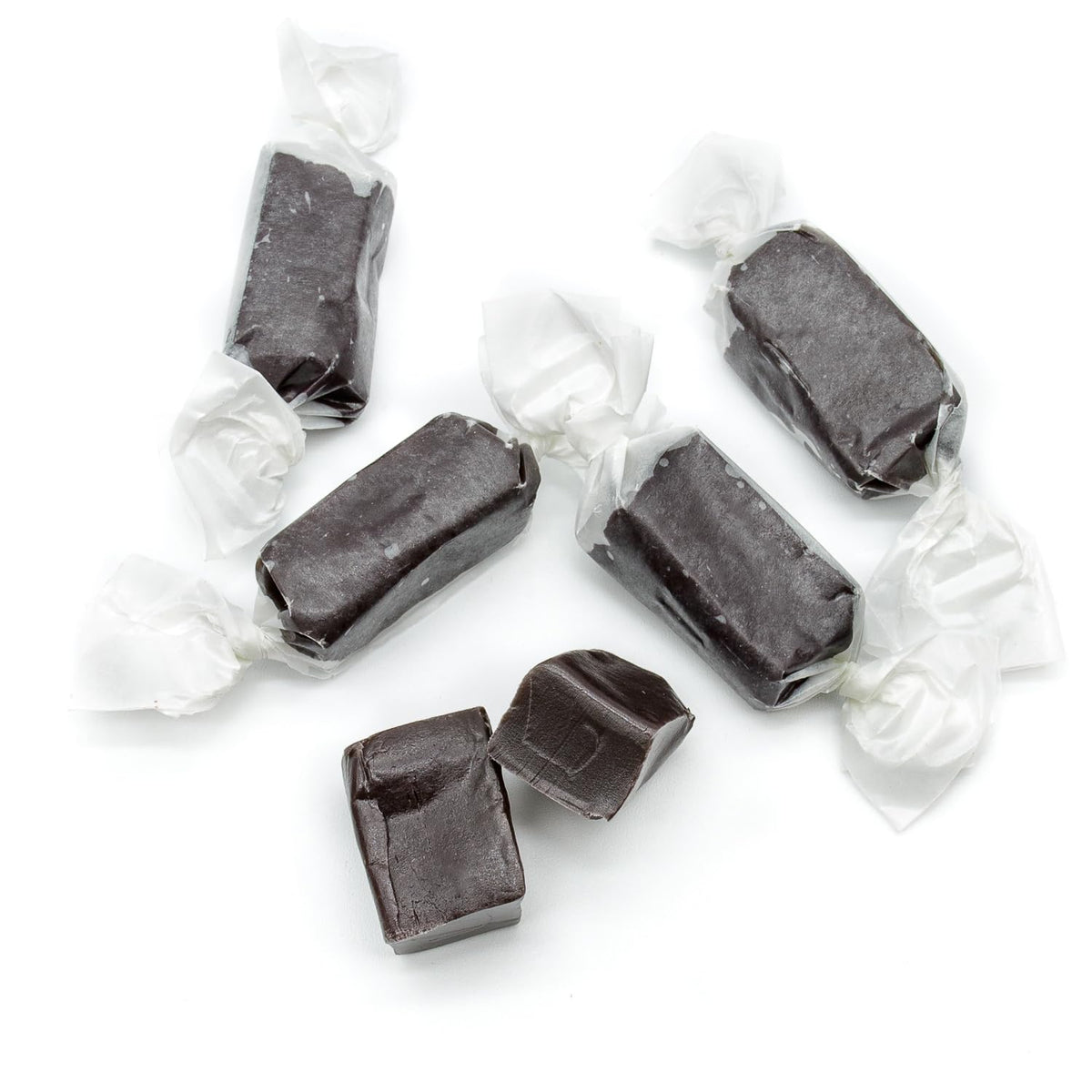 Donty-Tonty black licorice caramel shown as a dessert topping or ingredient.