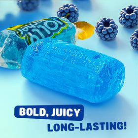 Donty-Tonty Blue Raspberry hard candy close-up reveals vibrant color.
