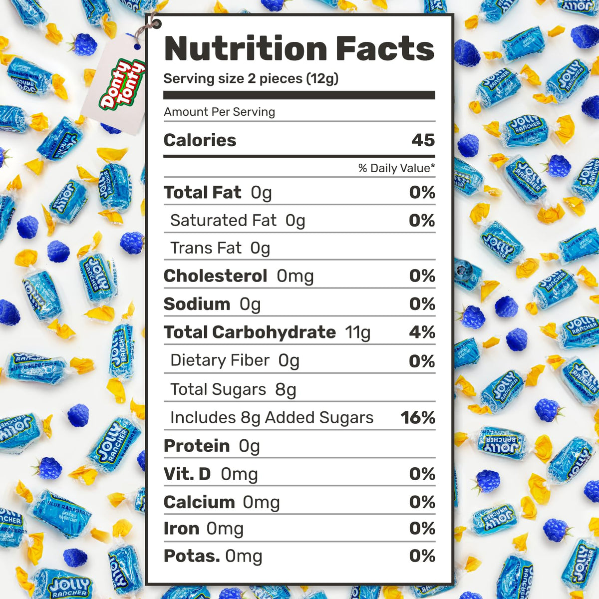 Donty-Tonty Blue Raspberry candy at a party table invites sharing.