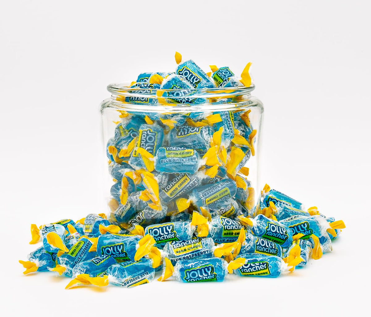 Donty-Tonty Blue Raspberry texture close-up highlights firm, slow-dissolving candy.
