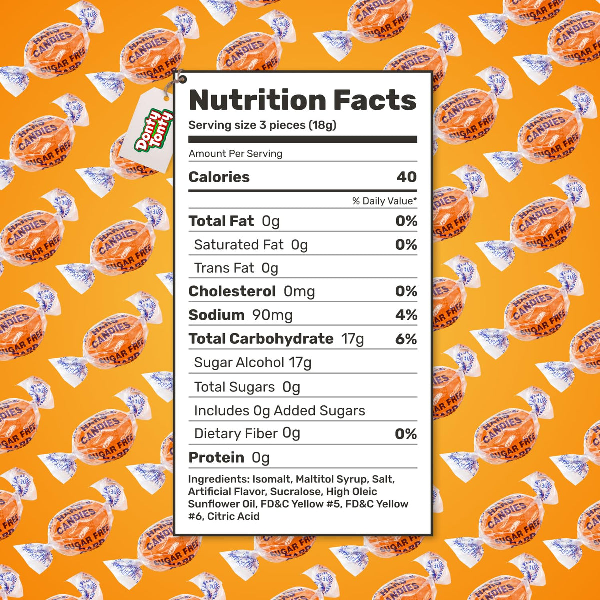 Donty-Tonty transparent packaging protects candy from air and moisture.