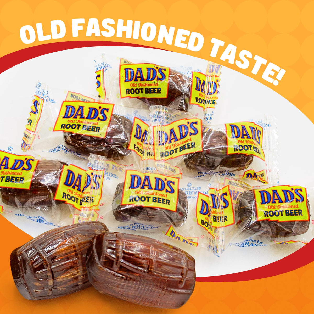 Donty-Tonty Root Beer Barrels old-fashioned flavor inside glossy wrappers